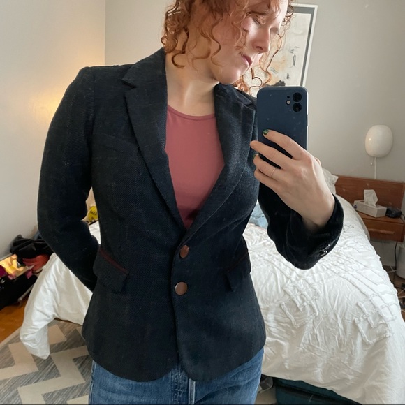3 for 20$🌼 Dark Blue Tweed Blazer - Picture 3 of 11